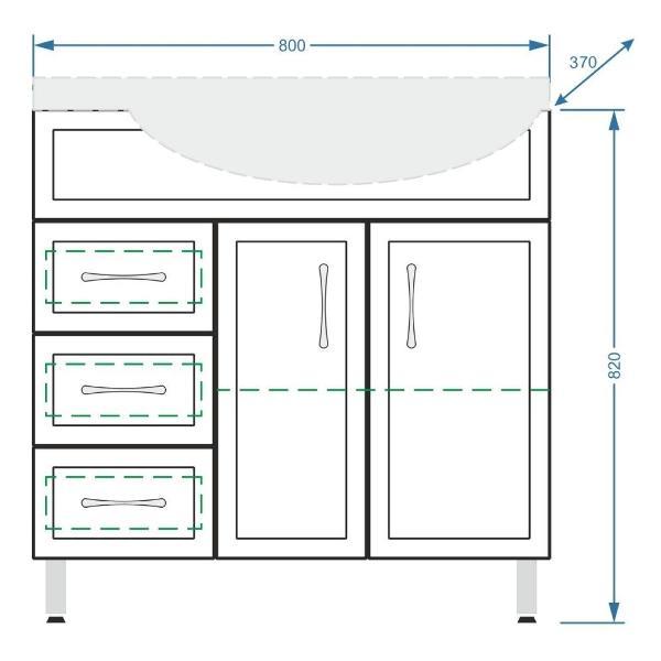 Тумба для ванной Stella Polar Концепт 80