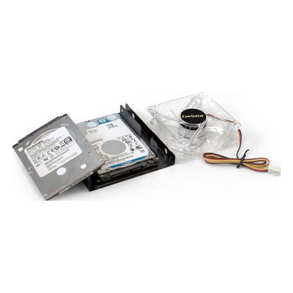 Салазки(мобильное шасси)для жесткого диска ExeGate HD-22T3M, для установки 2xHDD/SSD 2.5 в отсек 3.5