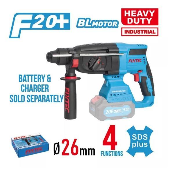 Перфоратор FIXTEC Перфоратор аккумуляторный бесщеточный АКБ-2 шт. и ЗУ в комплекте FIXTEC