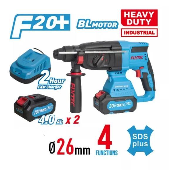 Перфоратор FIXTEC Перфоратор аккумуляторный бесщеточный АКБ-2 шт. и ЗУ в комплекте FIXTEC