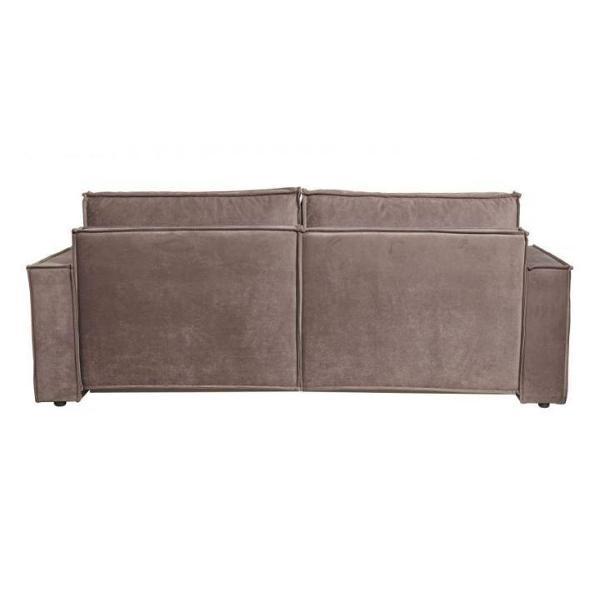 Диван Мебельная фабрика ГАЛАКСИ Сатурн (Чикаго 46 серо-бежевый) # Еврокнижка, спальное место 202х155, пружинный блок Боннель, велюр, ниша для белья, широкие подлокотники, диван в интерьер лофт, для гостиной и спальни