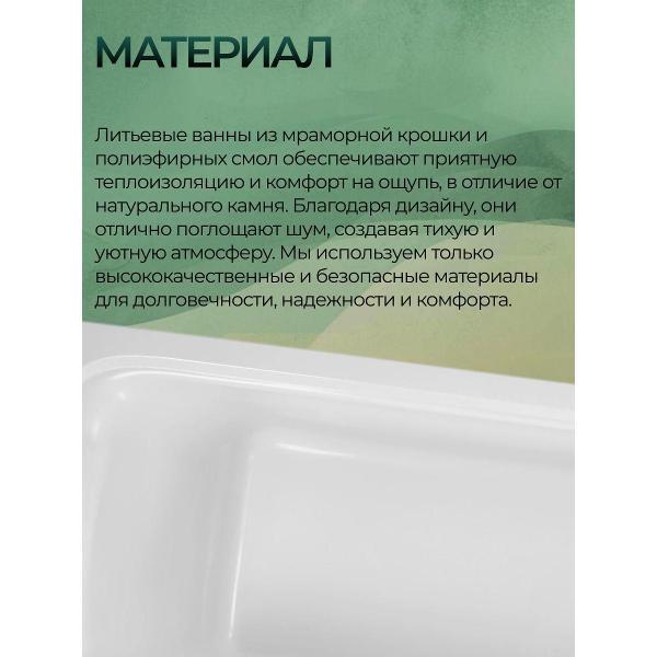 Ванна из литьевого мрамора Jacob Delafon Elite 170x70 с каркасом