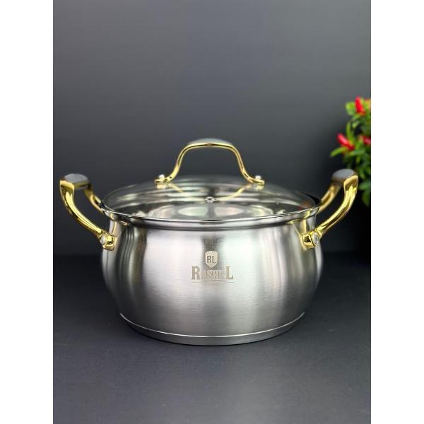 Жаровня RasheL 2,6л из нержавеющей стали с крышкой