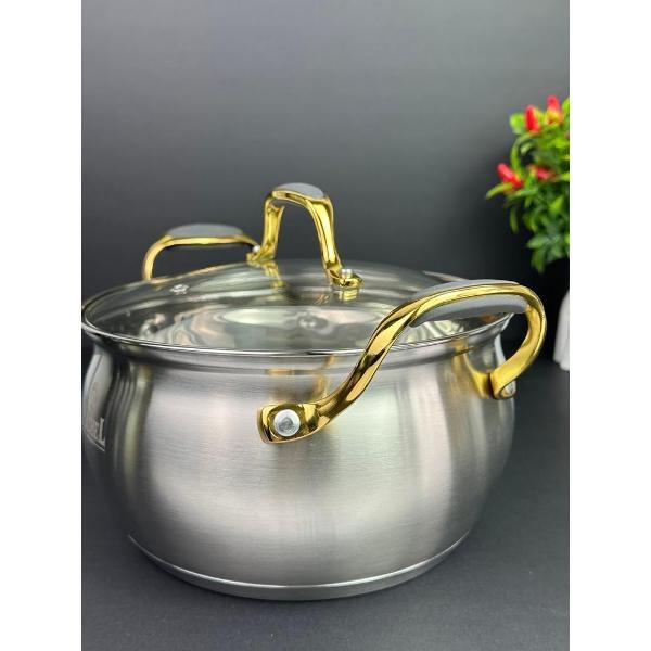 Жаровня RasheL 2,6л из нержавеющей стали с крышкой