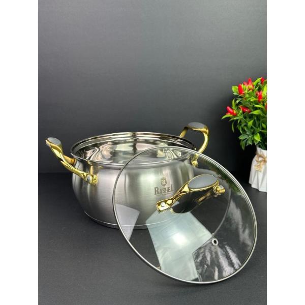 Жаровня RasheL 2,6л из нержавеющей стали с крышкой