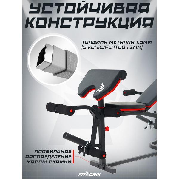 Силовая скамья FITRONIX Скамья для жима FITRONIX FTX-1900