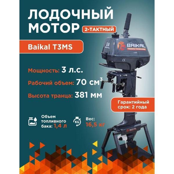 Мотор лодочный Baikal-PT 2-тактный 3 л.с.