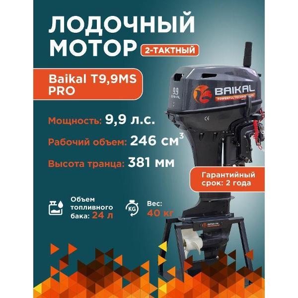 Мотор лодочный Baikal-PT 2-х тактный 9.9 раздушен до 15 л.с. PRO фото