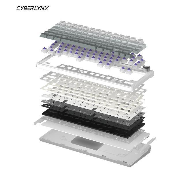Клавиатура беспроводная CYBERLYNX RX75 Pro Белый градиент Purple Switch