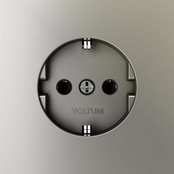 Розетка электрическая Voltum Розетка встраиваемая VLS040104 VOLTUM S70 с заземлением 16А, (шелк)