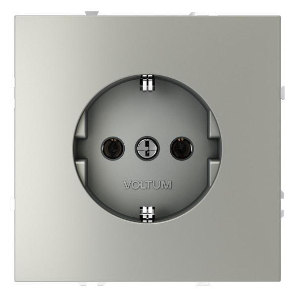 Розетка электрическая Voltum Розетка встраиваемая VOLTUM S70 с заземлением 16А, (сталь)