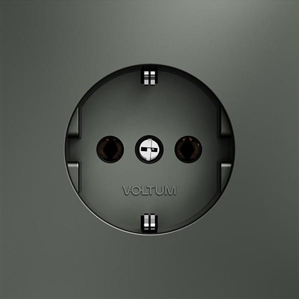 Розетка электрическая Voltum Розетка встраиваемая VLS040106 VOLTUM S70 с заземлением 16А, (титан)