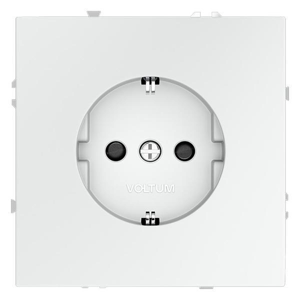 Розетка электрическая Voltum Розетка встраиваемая VLS040202 VOLTUM S70 с заземлением и защитными шторками, 16А, (белый матовый)