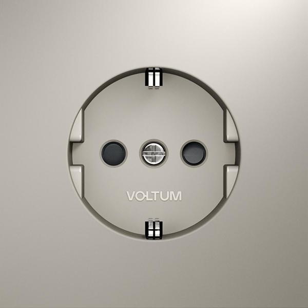 Розетка электрическая Voltum Розетка встраиваемая VLS040203 VOLTUM S70 с заземлением и защитными шторками, 16А, (кашемир)