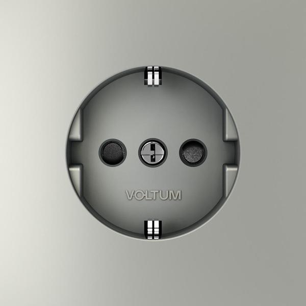 Розетка электрическая Voltum Розетка встраиваемая VLS040105 VOLTUM S70 с заземлением и защитными шторками, 16А, (сталь)
