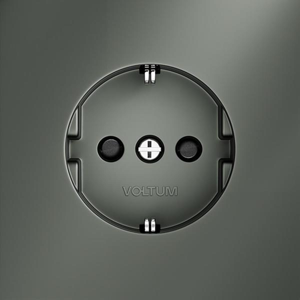 Розетка электрическая Voltum Розетка встраиваемая VLS040206 VOLTUM S70 с заземлением и защитными шторками, 16А, (титан)