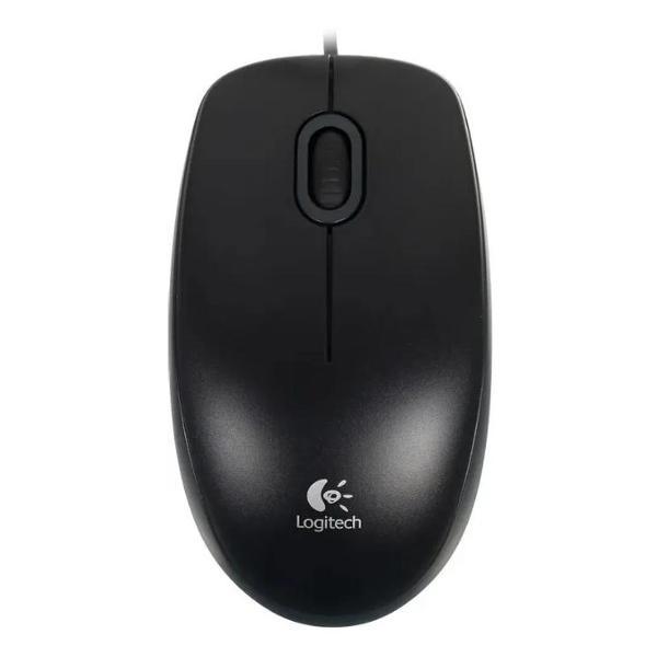 Компьютерная мышь проводная Logitech B100 Optical USB Mouse, Black