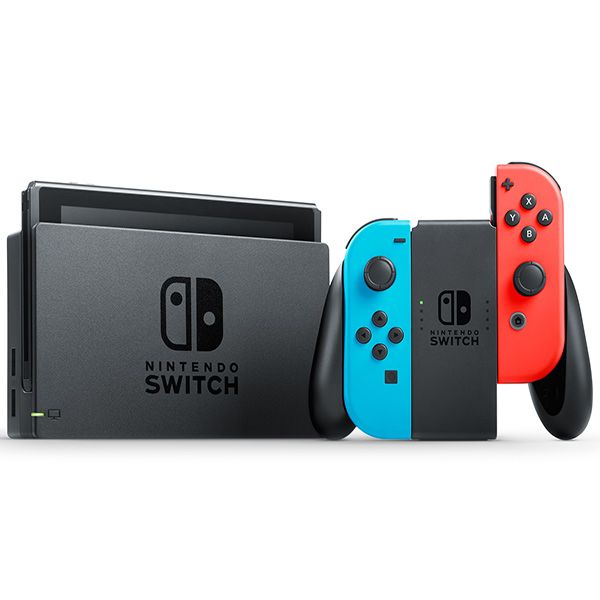 Восстановленная игровая приставка Nintendo Switch OLED синий/красный, хороший