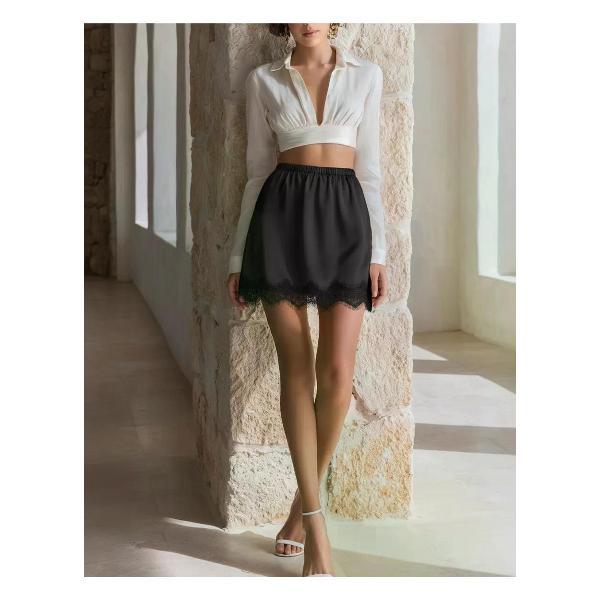 Юбка для детей Oksana Richi атласная с кружевом в бельевом стиле