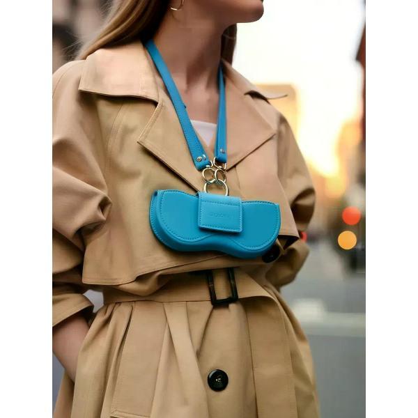 Футляр для очков boxxy Чехол для очков на шею, магнитный, кожаный ремешок