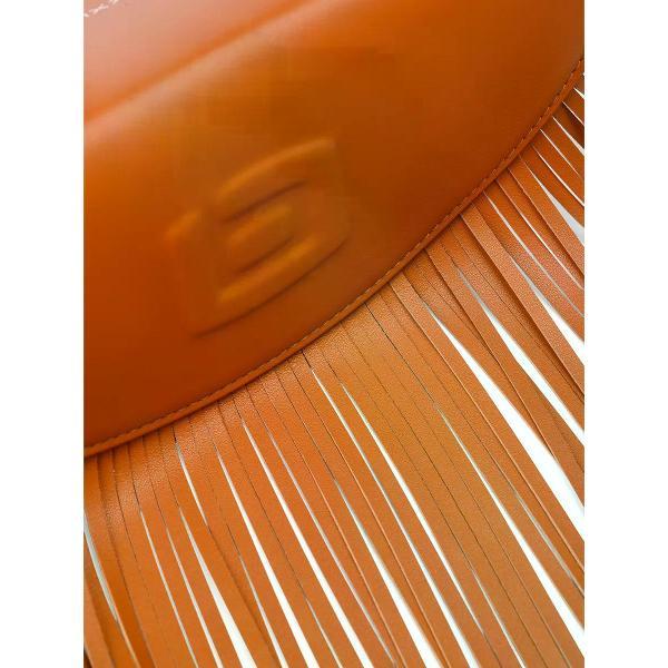 Сумка boxxy Сумка кожаная с бахромой круглая полумесяц через плечо