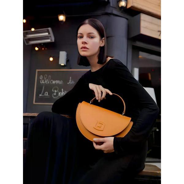 Сумка boxxy Сумка кожаная круглая полумесяц через плечо