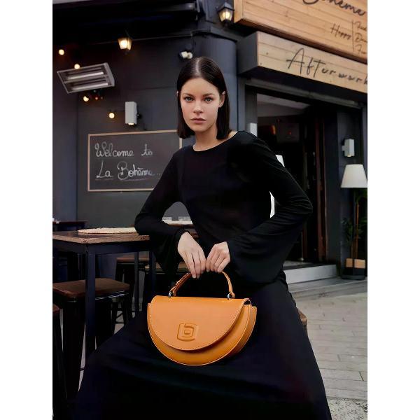 Сумка boxxy Сумка кожаная круглая полумесяц через плечо