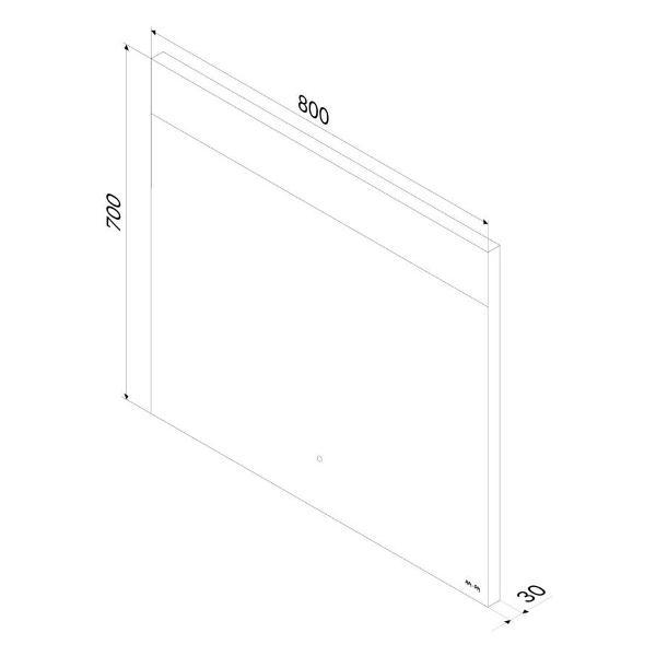 Зеркала для ванной Am.Pm Зеркало с подсветкой Invisible Light и системой антизапотевания, ИК-сенсор, 80 см