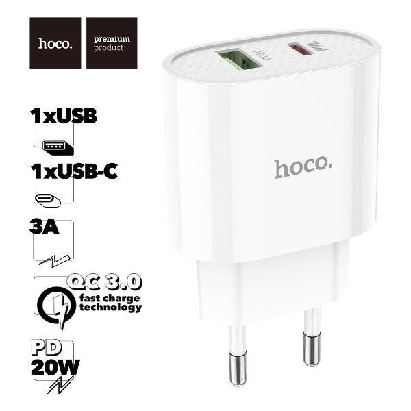 Зарядное устройство для радиотехники Hoco C95A Lineal 1xUSB, 1xUSB-C, 3А, PD20W, QC3.0 фото