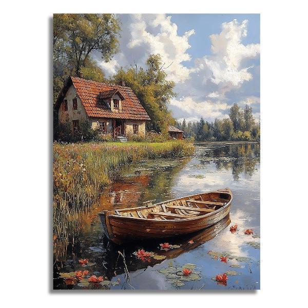 Картина на холсте LOFTime 30Х40 Дом на озере 3 К-1319-3040