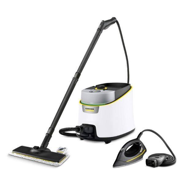 Пароочиститель Karcher SC 4 Deluxe Iron (1.513-462.0) + паровой утюг с керамической подошвой 2200 Вт, 4 бара, 60 гр/мин, 1300 мл, съемный бак, предохранитель, регулятор подачи пара