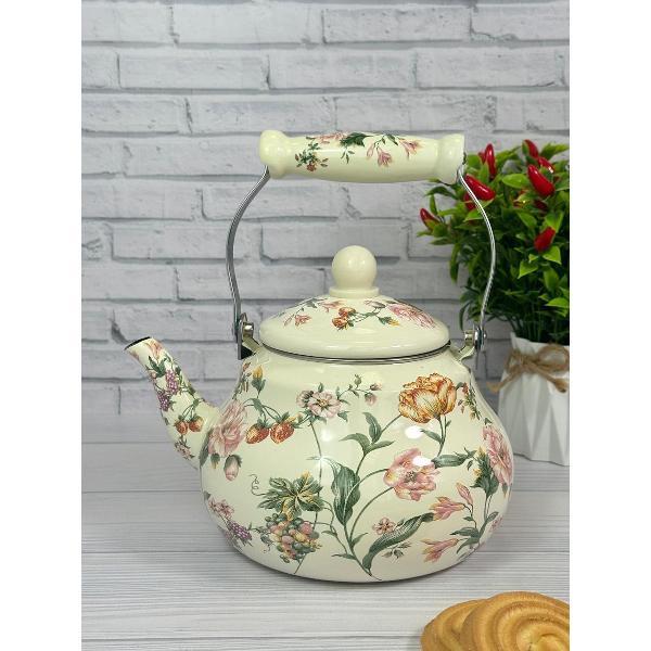 Чайник для плит Zeidan 2,4 л из эмалированной стали со складной ручкой