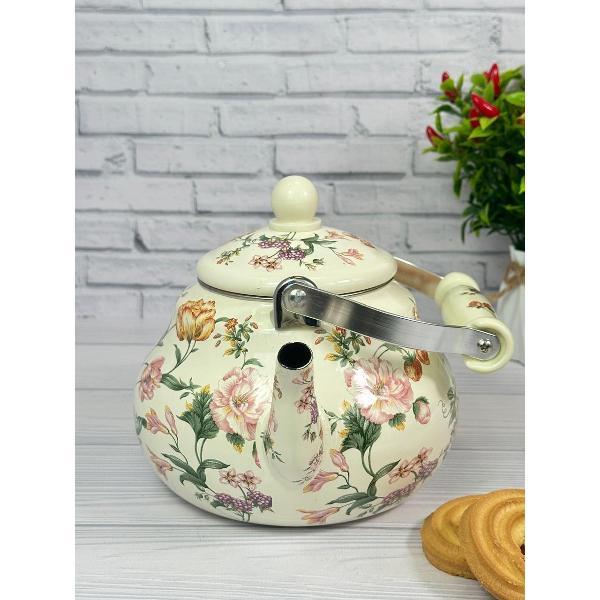 Чайник для плит Zeidan 2,4 л из эмалированной стали со складной ручкой