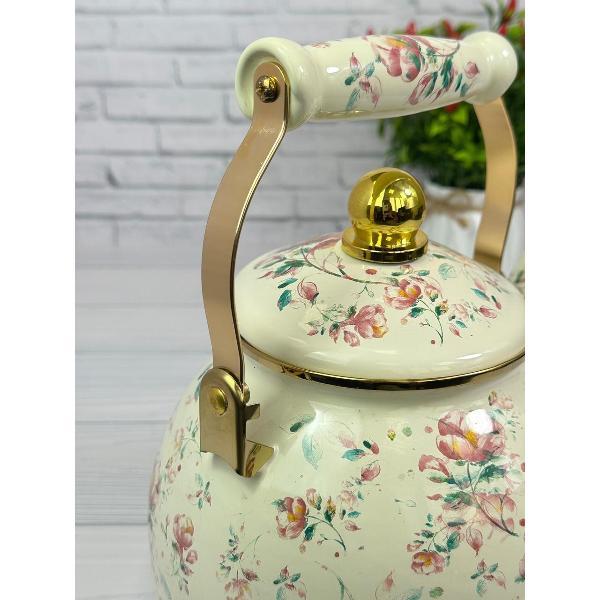 Чайник для плит Zeidan 2,8 л из эмалированной стали со складной ручкой