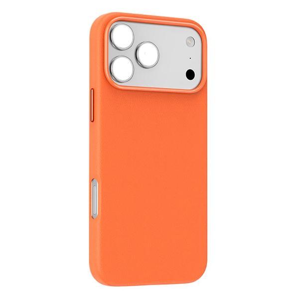 Чехол для смартфона, телефона Keephone Apple iPhone 17 Pro Max Peekaboo MagSafe Высококачественная кожа приятная на ощупь, сильные магниты N52 Оранжевый фото