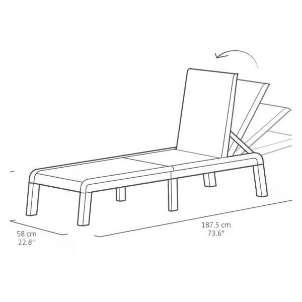 Шезлонг Keter Шезлонг Atlas с матрасом