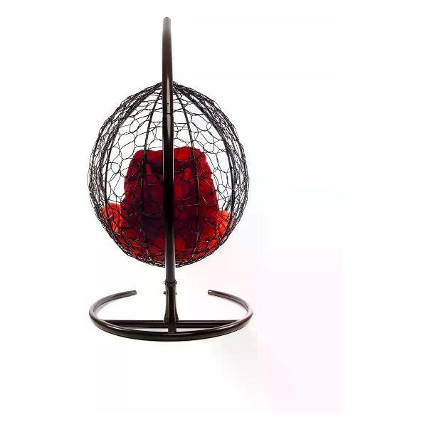 Кресло M-Group Подвесное кресло Капля с ротангом коричневое, красная