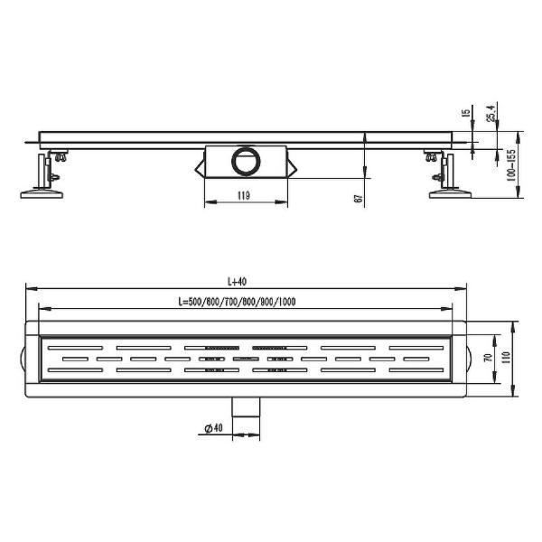 Душевой лоток, трап Raglo R650.80.03