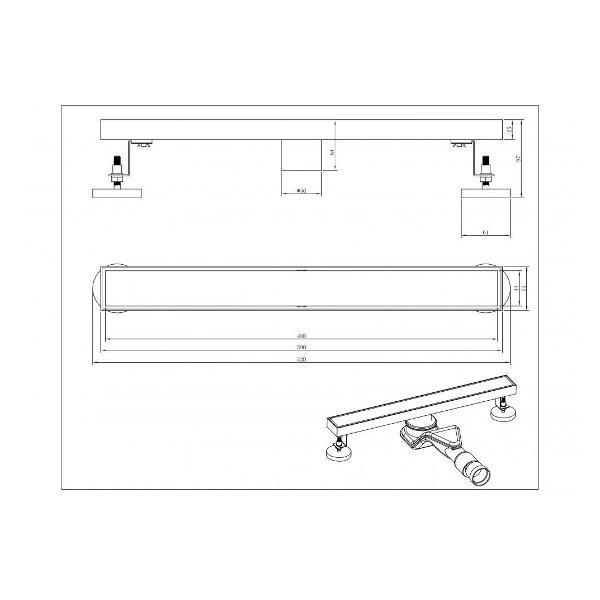 Душевой лоток, трап Grocenberg T500BL