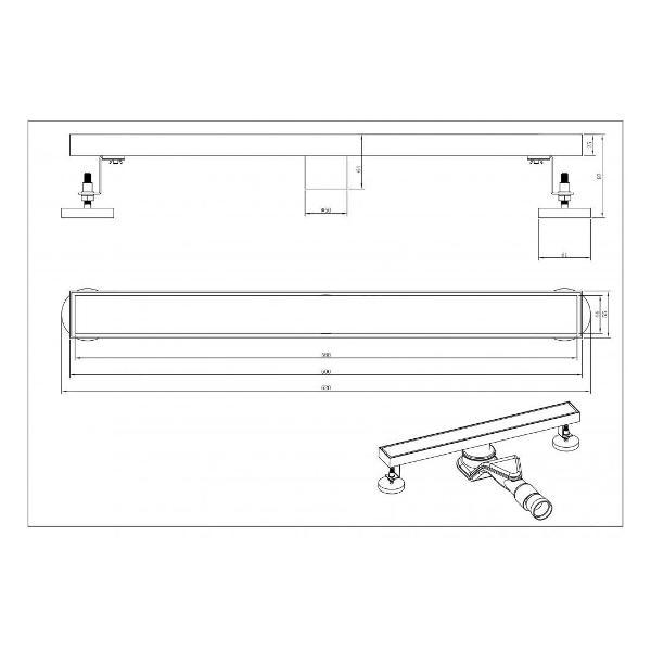 Душевой лоток, трап Grocenberg T600BG