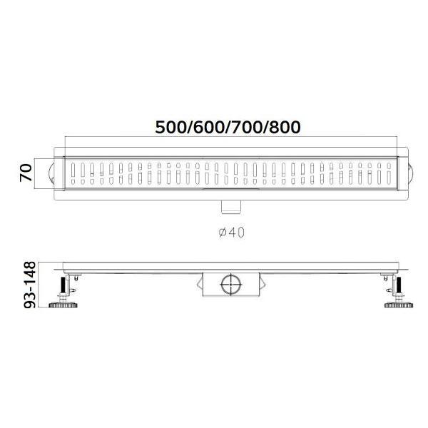 Душевой лоток, трап HAIBA HB93600-7