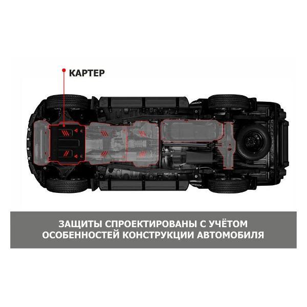 Защита картера АвтоБроня Защита картера и КПП АвтоБРОНЯ Москвич 6, JAC J7 Plus