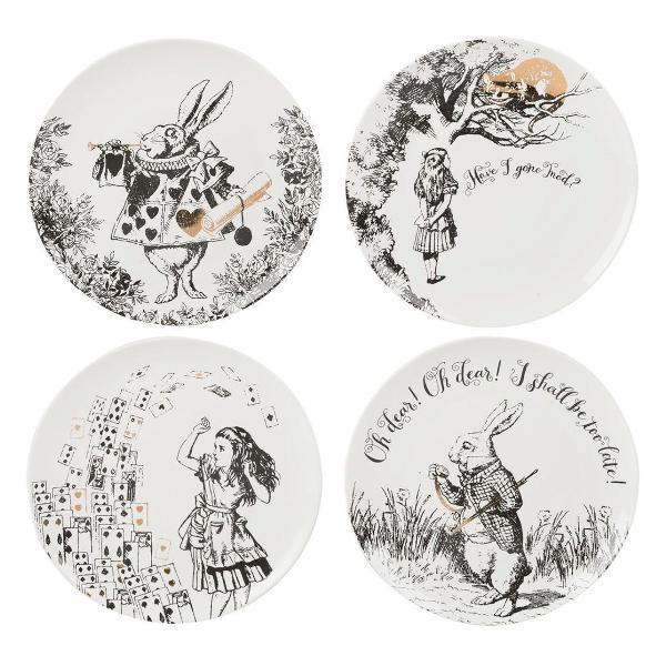 Набор тарелок Kitchen Craft Kitchen Craft Набор их 4 десертных тарелок 20,5см "Алиса в Стране чудес" Mikasa V&A