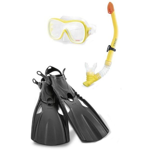 Набор для плавания Intex с55658 (маска,трубка,ласты) Wave Rider