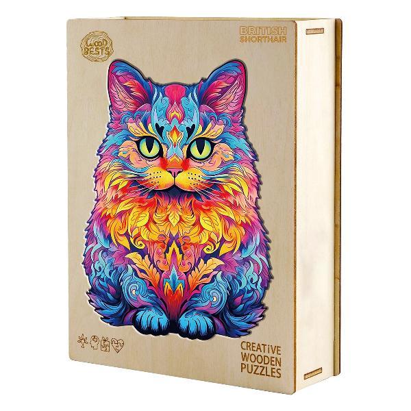 Пазл Woodbests 6295-WP Радужный кот S