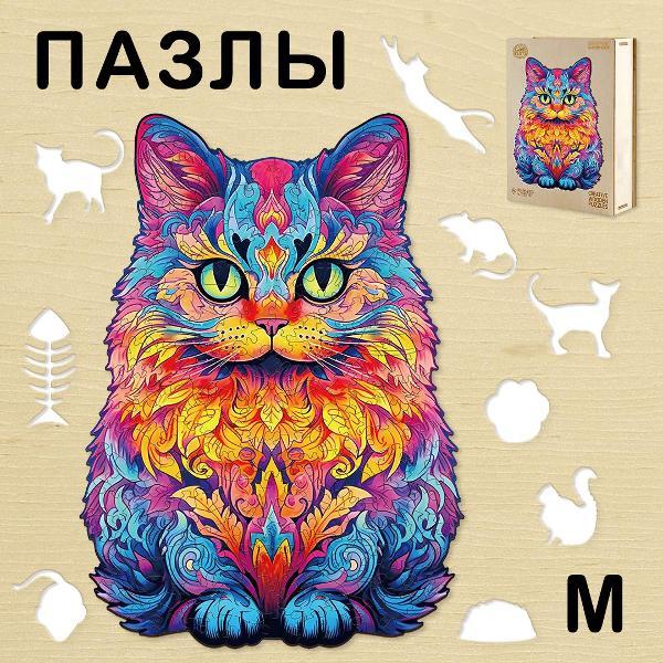 Пазл Woodbests 6296-WP Радужный кот M