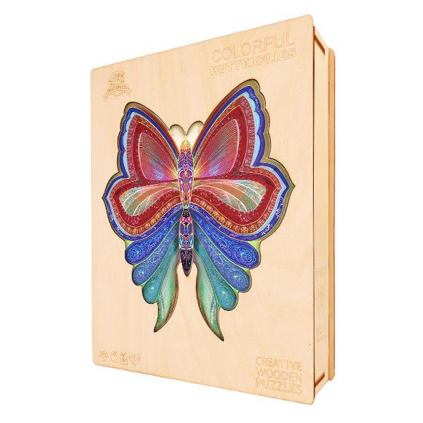 Пазл Woodbests 6176-WP Разноцветная Бабочка M