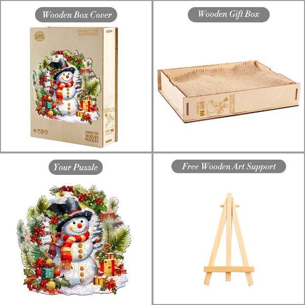 Пазл Woodbests 6542-WP Снеговик Шапочкин L