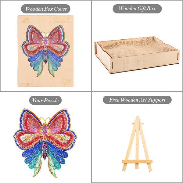 Пазл Woodbests 6178-WP Разноцветная Бабочка XL