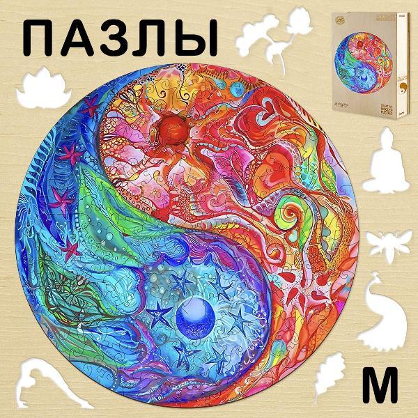 Пазл Woodbests 6331-WP Разноцветный Инь-Ян M